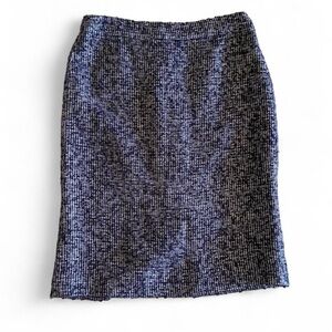 J. Crew Luxury Black Gray Wool/Silk Blend Lined Womens Skirt Size 2